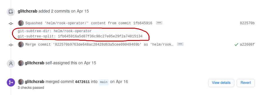 Sample git-subtree merge